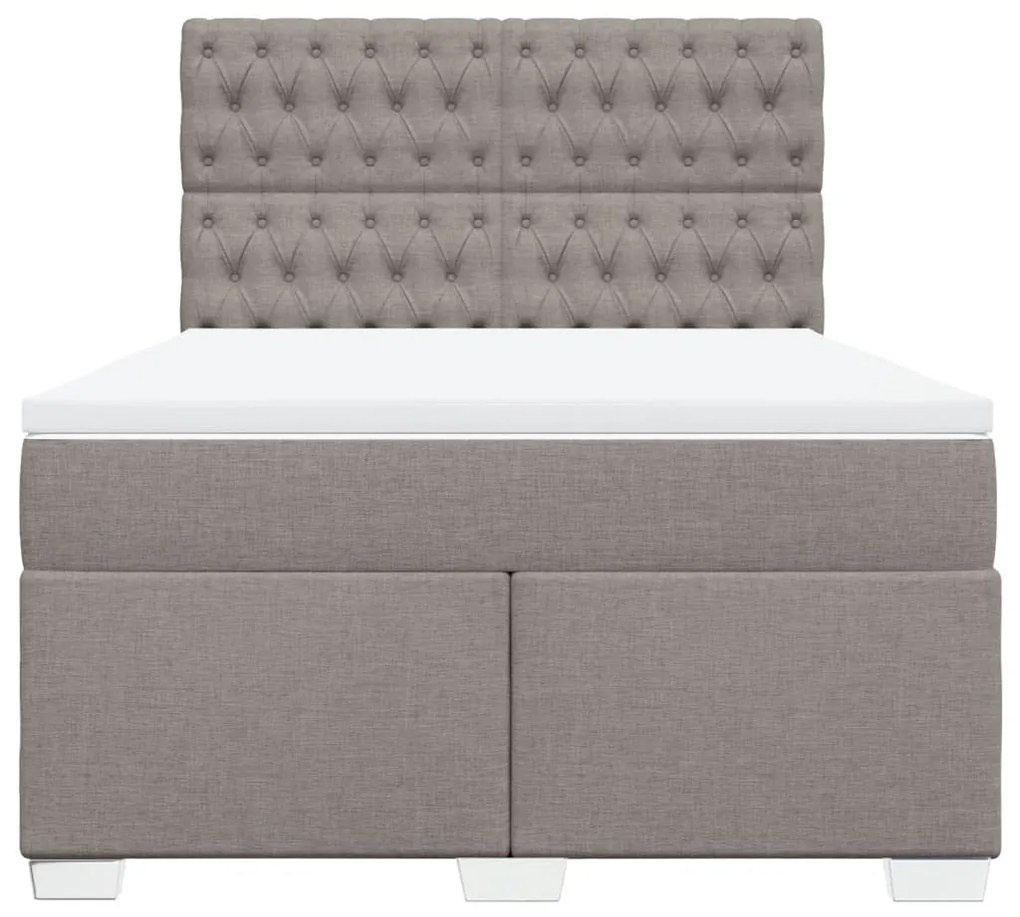 Cama com molas/colchão 140x200 cm tecido castanho-acinzentado