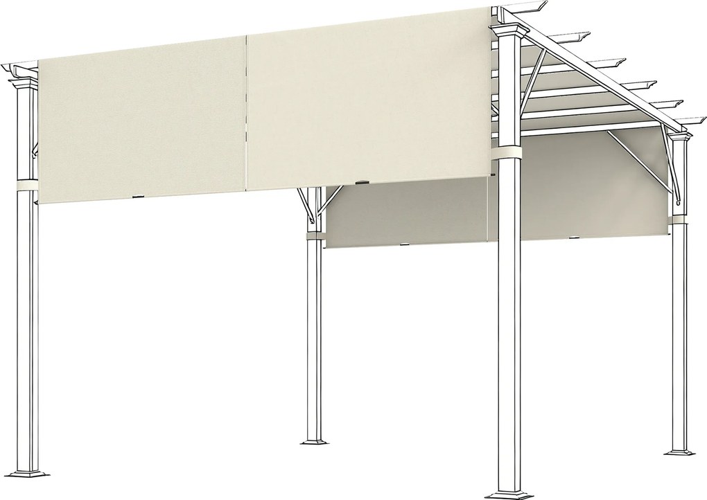 Outsunny Toldo de substituição para pérgola com proteção UV, vela solar para cobertura de terraço para pavilhão 3 x 3 m, creme branco | Aosom Portugal