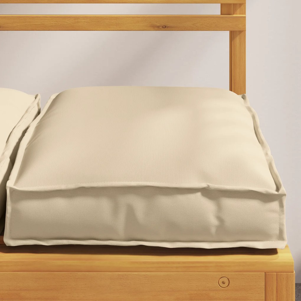 Almofadas de Palete para Assento 2 pcs Beige 40x40x8 cm Tecido Oxford