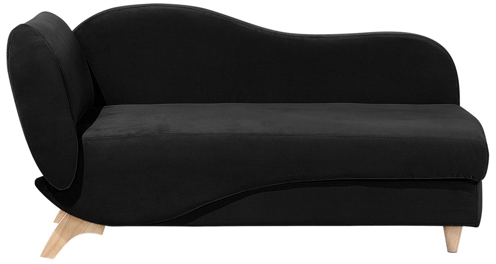 Chaise-longue à esquerda de 2 lugares com arrumação em veludo preto MERI Beliani