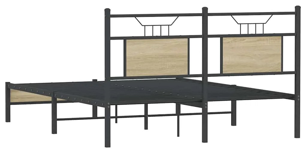 Estrutura cama s/ colchão derivados de madeira carvalho sonoma