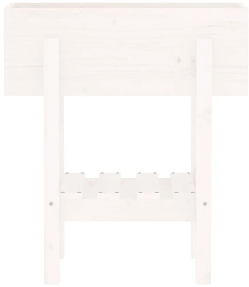 Vaso/floreira de jardim 62x30x69 cm pinho maciço branco