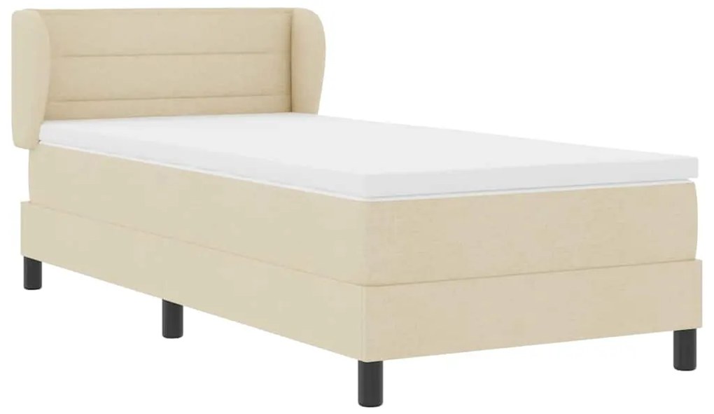 Cama Box com Colchão Creme 100x200 cm Tecido