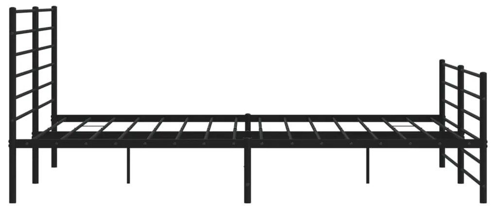 Estrutura de cama com cabeceira e pés 183x213 cm metal preto