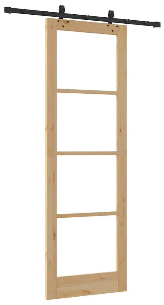 Porta Deslizante vidaXL com Conjunto de Hardware 78x232 cm Madeira Sól