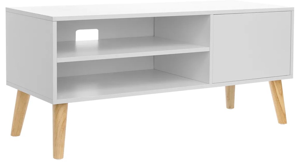 Aparador de TV escandinavo com prateleiras e arrumação | VASAGLE | 110 x 40 x 49,5 cm | branco | LTV09WT.