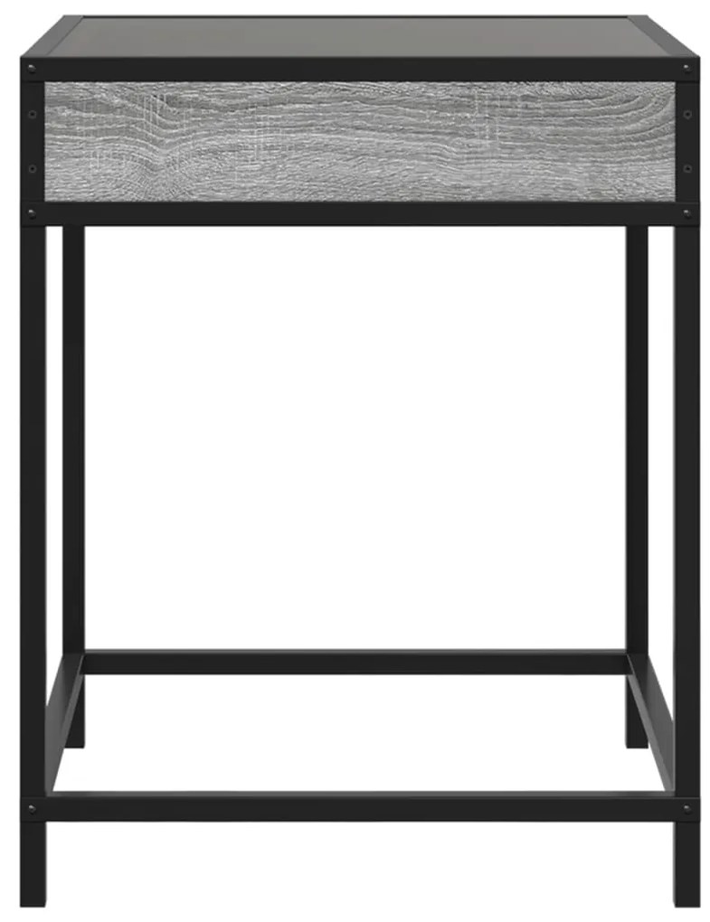 Mesa de centro luzes LED Infinity 40x40x51 cm cinzento sonoma