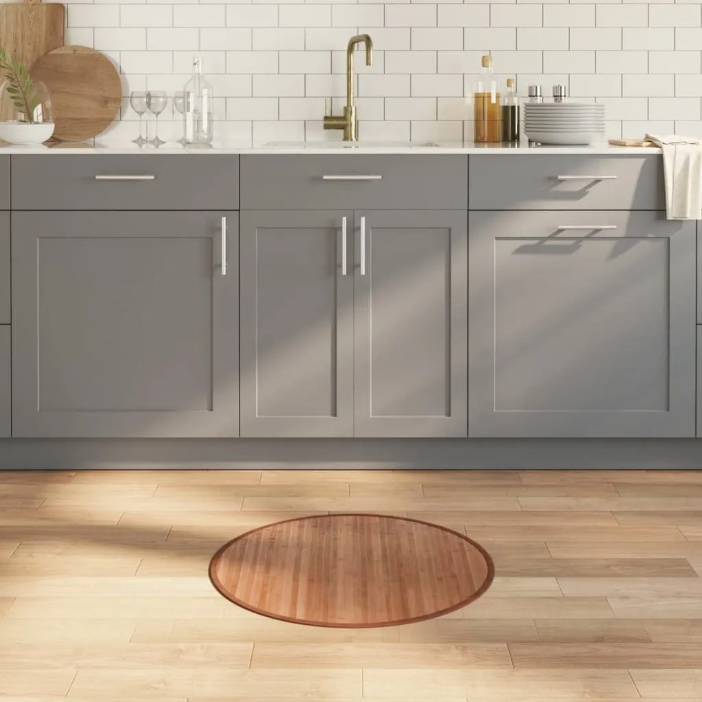 vidaXL Tapete redondo 60 cm bambu natural