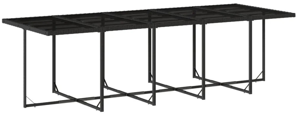 15 pcs conjunto de jantar p/jardim com almofadões vime PE preto