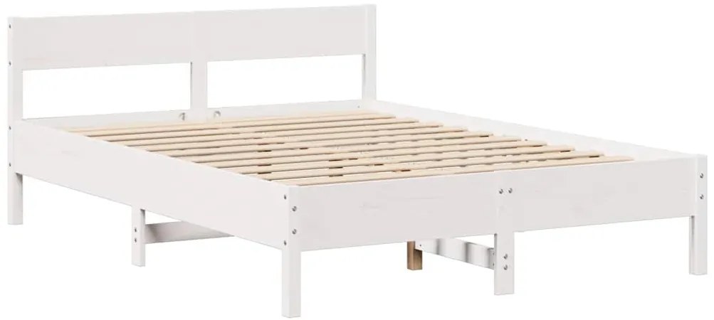 Cama sem colchão 120x190 cm madeira de pinho maciça branco