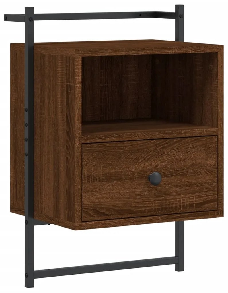 Mesas cabeceira 2 pcs 40x30x61 deriv. madeira carvalho castanho