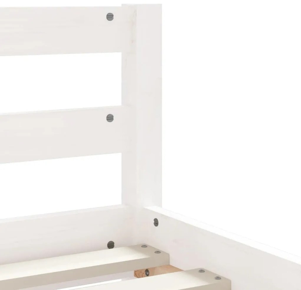 Estrutura cama infantil c/ gavetas 90x190cm pinho maciço branco