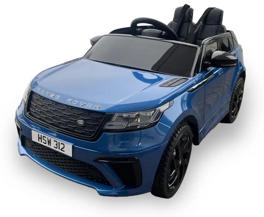 Range Rover Velar Carro elétrico infantil 12v, módulo de música, assento de couro, pneus de borracha EVA Azul
