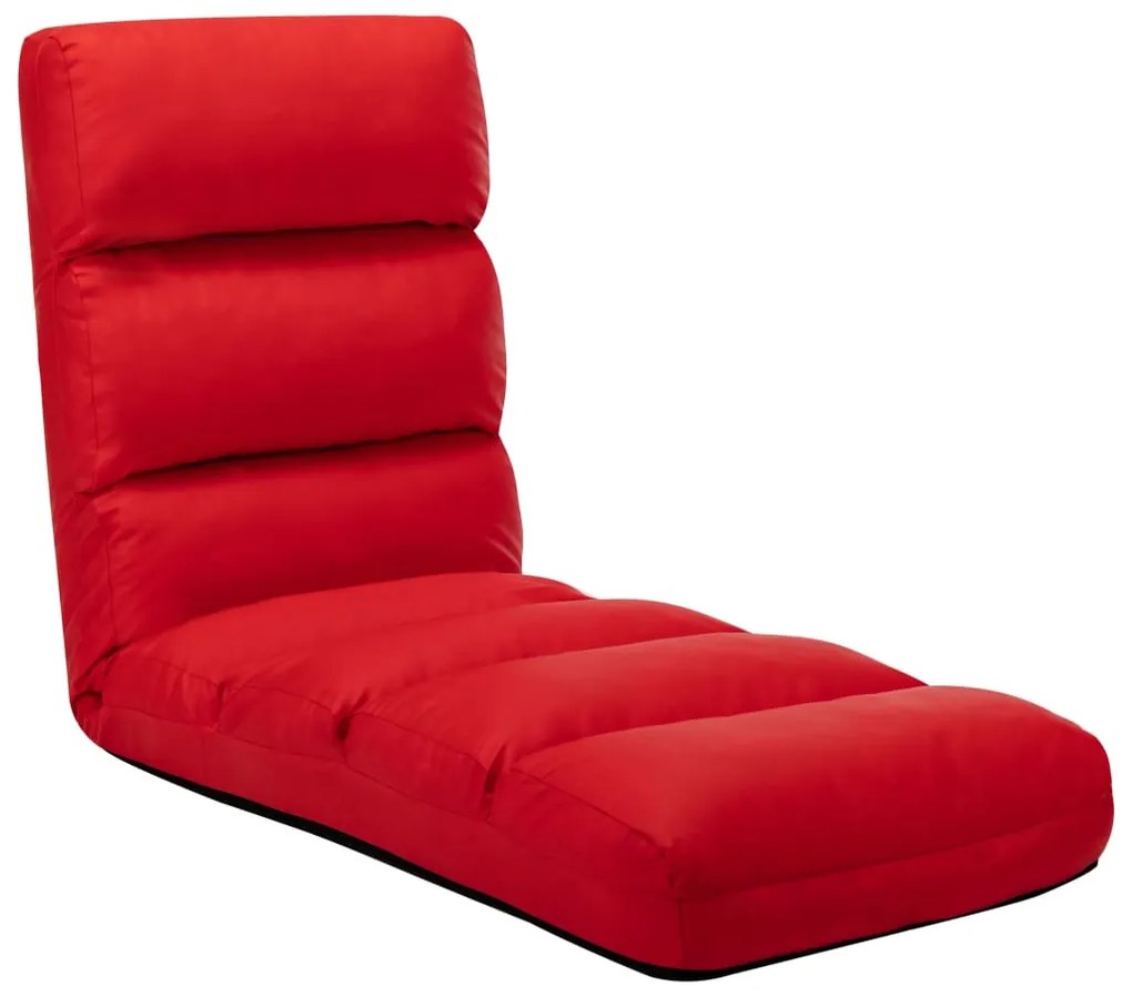 Colchão dobrável couro artificial vermelho