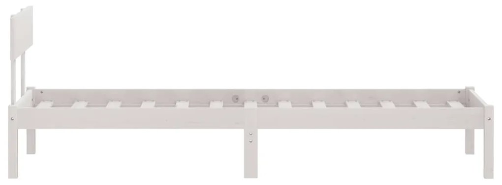 Estrutura cama pequena solteiro UK 75x190cm pinho maciço branco