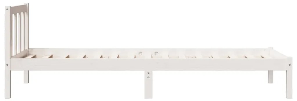 Cama extra longa sem colchão 100x220 cm pinho maciço branco