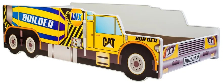 Cama infantil em forma de carro 140x70 - Multicolorida - colchão e estrado incluído