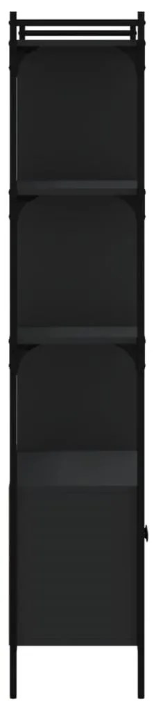 Estante com portas 76,5x30x154,5 cm derivados de madeira preto