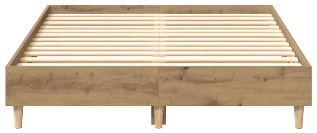 Estrutura de cama sem colchão 140x190 cm carvalho artesanal