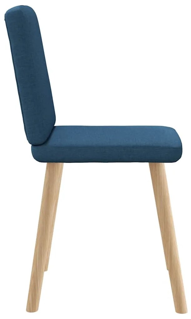 Cadeiras de jantar 4 pcs tecido azul