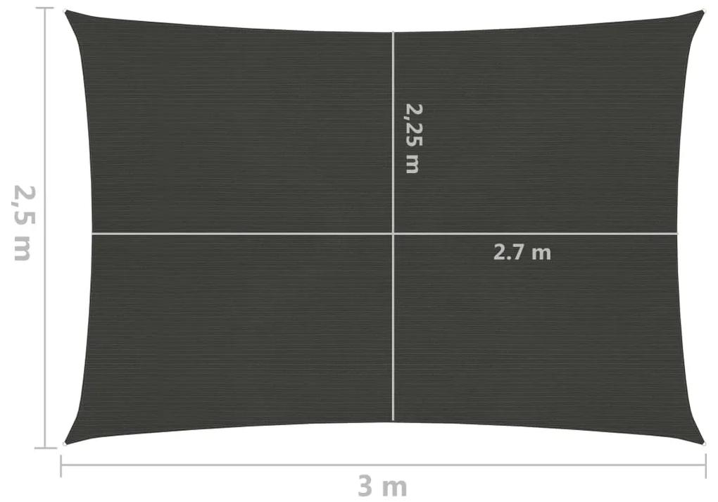 Para-sol estilo vela 160 g/m² 2,5x3 m PEAD antracite
