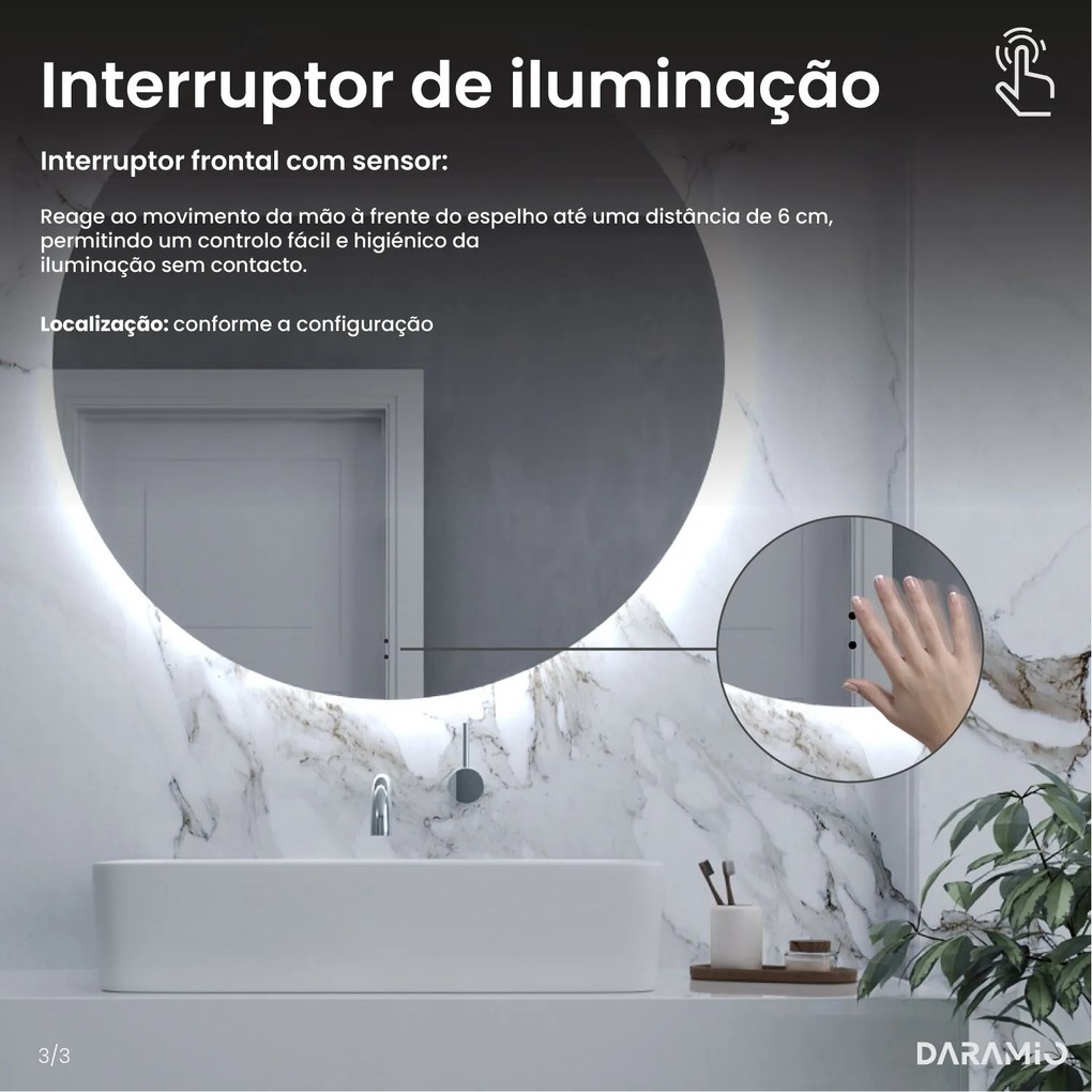 Espelho em arco com LED G9