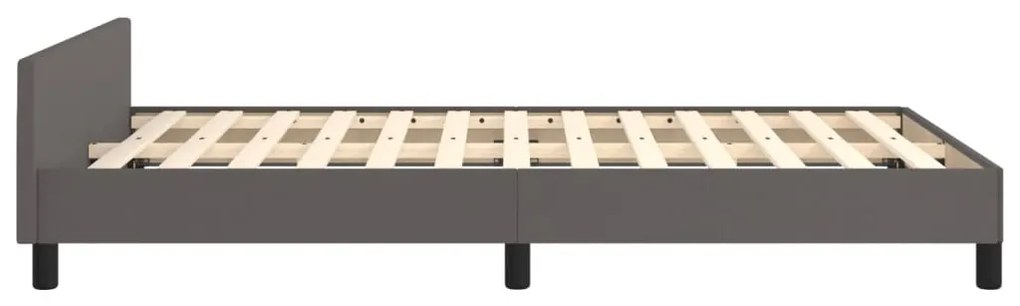 Estrutura de cama sem colchão 120x190cm couro do falso cinzento