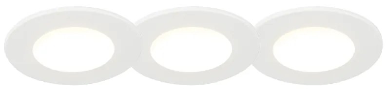 Conjunto de 3 focos embutidos brancos incluindo LED 3000K 4W IP65 - Blanca Moderno