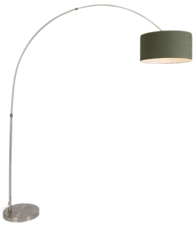 Candeeiro de Arco em Aço com Abajur Verde Musgo 50/50/25 - XXL Moderno