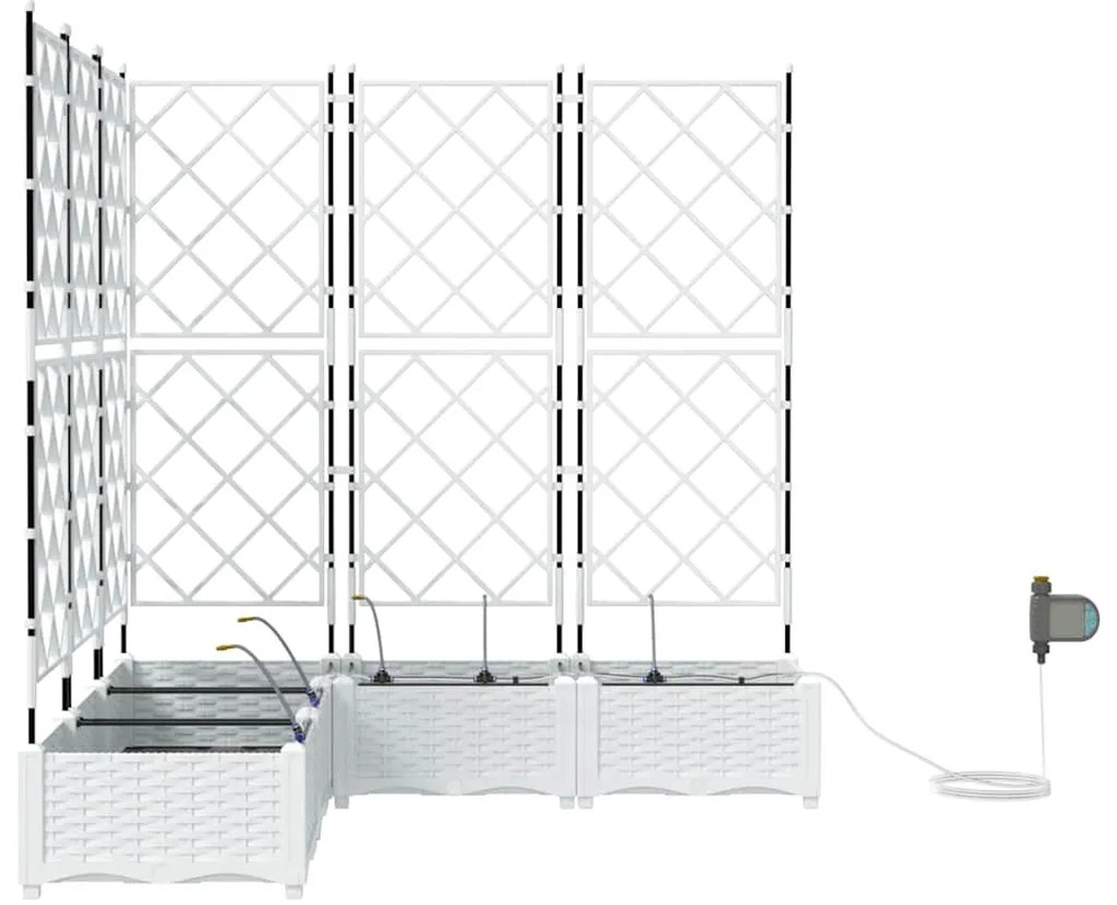 Jardineiras de Jardim 1 pc Branco 120 x 120 x 126 cm Plástico