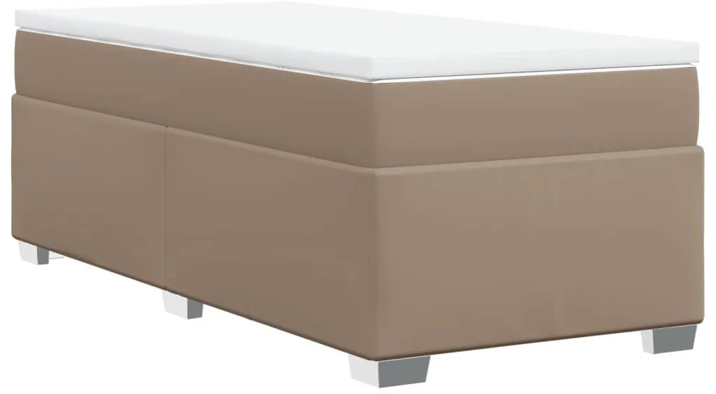 Cama com molas/colchão 80x200 cm couro artificial cappuccino