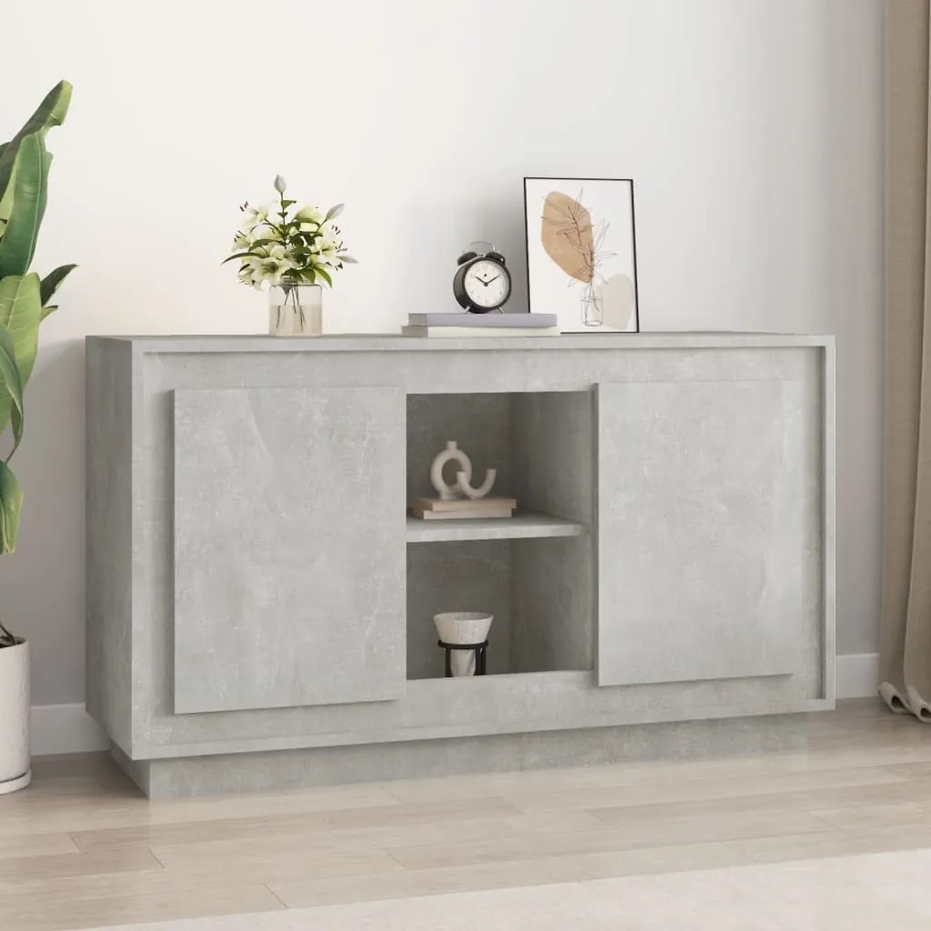 vidaXL Aparador 102x35x60 cm derivados de madeira cinzento cimento