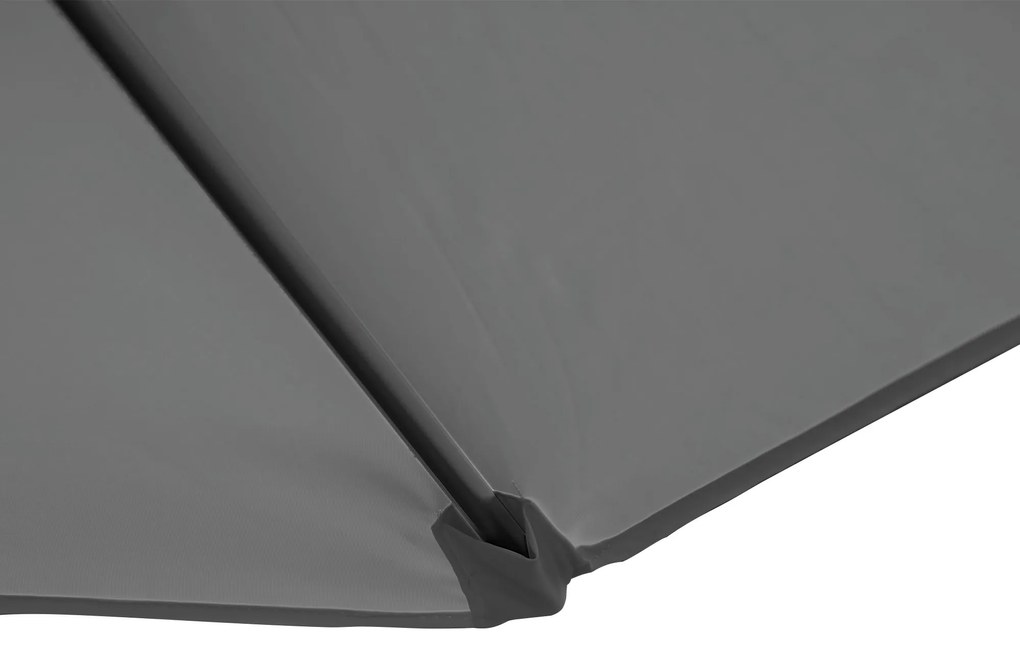 Outsunny Chapéu de Sol de Jardim Ø256x245cm Chapéu de Sol Excêntrico Rotação 360° com Abertura Manual e Base Cruzada para Pátio Varanda Exterior Cinza Escuro