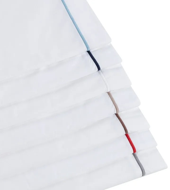 Todas as medidas - Lençóis 100% algodão percal de 200 fios: Cordonnet Azul Marinho 1 lençol capa ajustable 200x200+30 cm + 1 lençol superior 280x290 cm + (2) Fronhas 50x70 cm