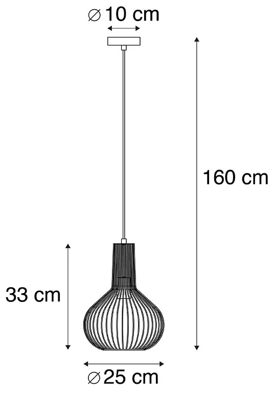 Candeeiro suspenso de design dourado - Batedor de arame Design