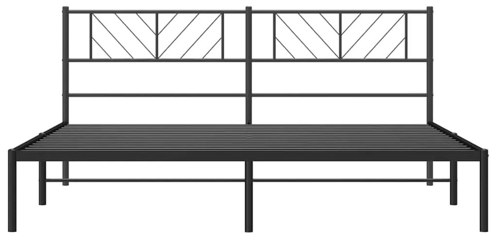 Estrutura de cama com cabeceira 193x203 cm metal preto