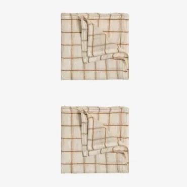 Conjunto De 2 Guardanapos De Algodão Vernilen Crema - Sklum