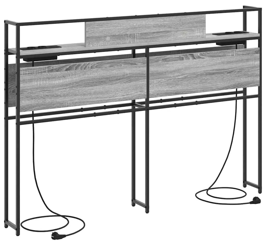 Cabeceira de armazenamento com cabeceira Sonoma cinzento 140 cm