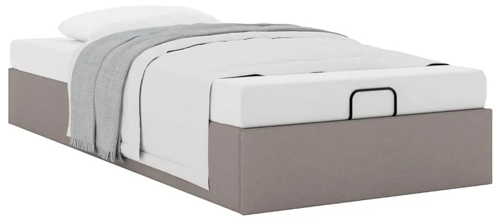 Estrutura de cama otomana sem colchão 100x200cm tecido cinzento