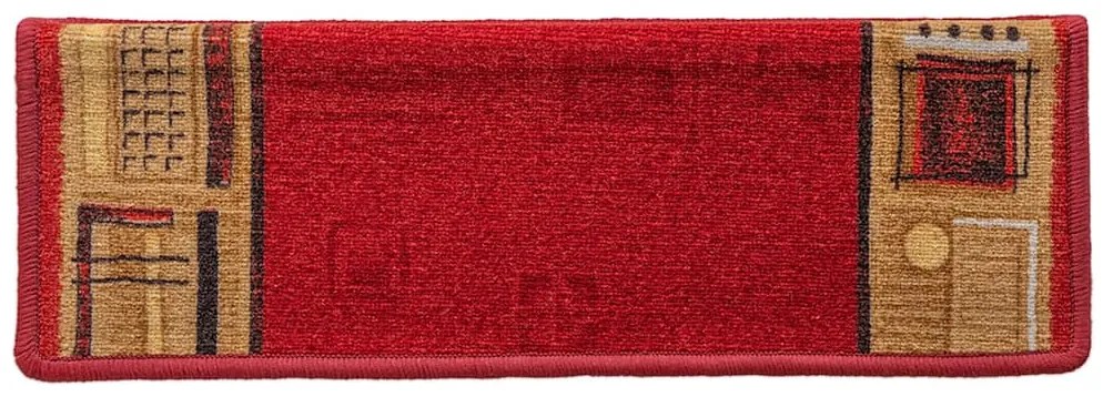 Tapetes de escadas adesivos 10 pcs 65x21x4 cm vermelho