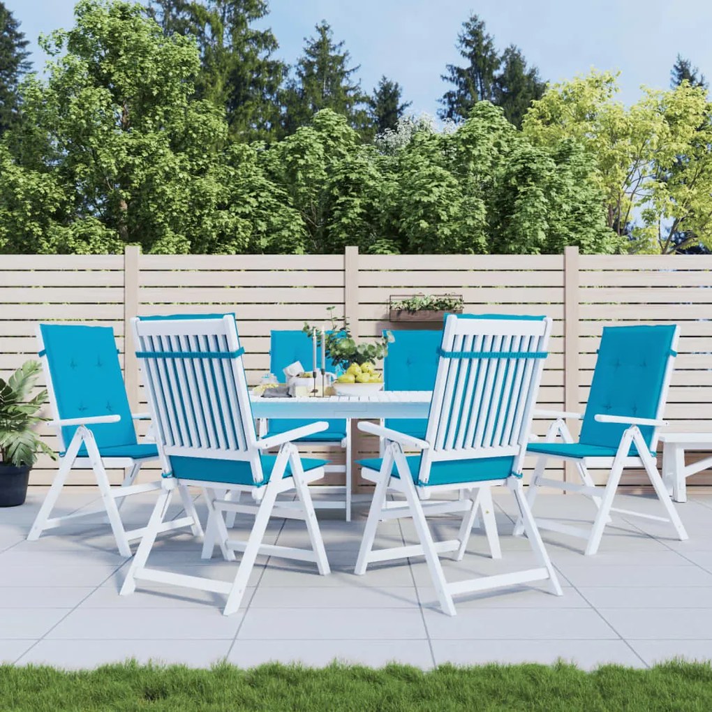 vidaXL Almofadões para cadeiras altas de jardim 6 pcs tecido azul