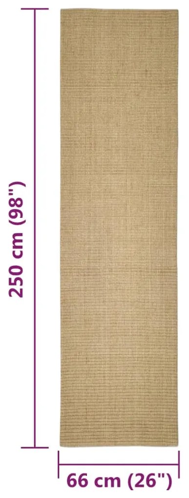 Tapete de sisal para poste arranhador 66x250 cm