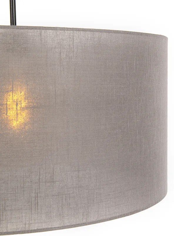 Candeeiro de suspensão rústico preto com cúpula bege 50 cm - Combi 1 Moderno