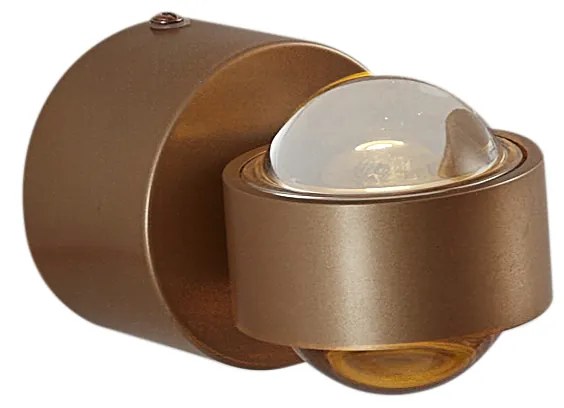 Candeeiro de parede de design bronze escuro incl. LED IP44 - Lens Design