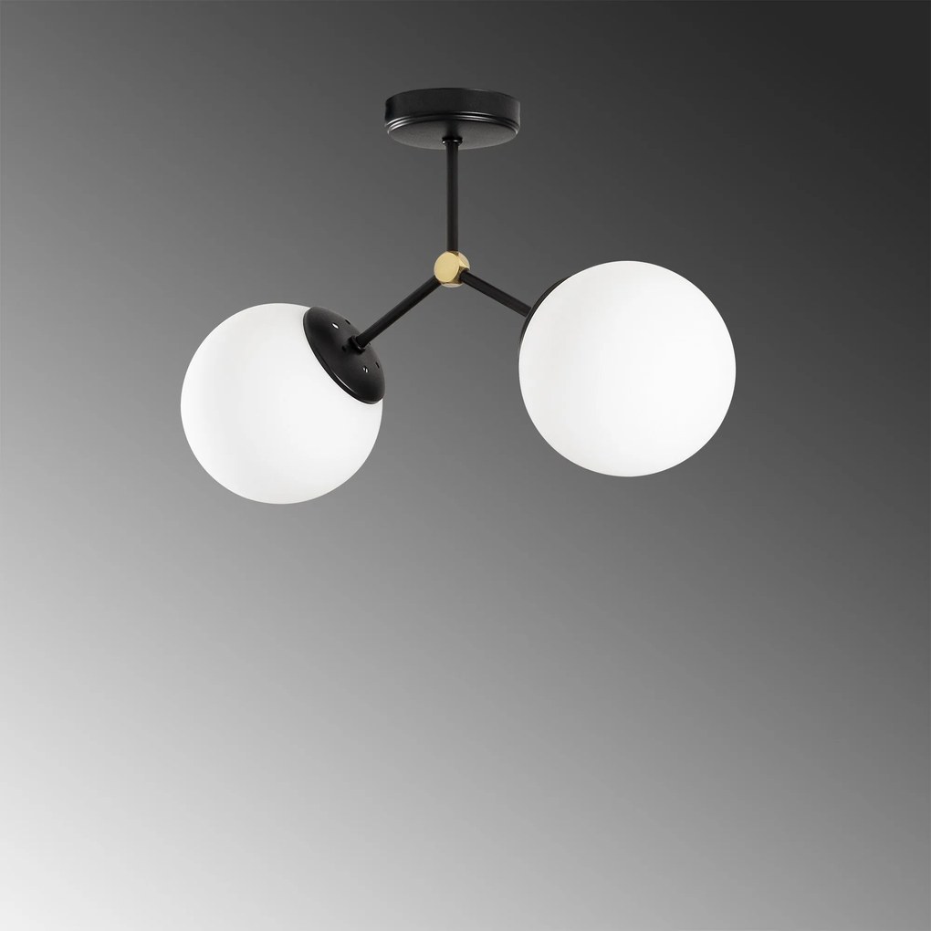 Candeeiro de Teto Damar – Preto e Branco – 44 x 15 cm
