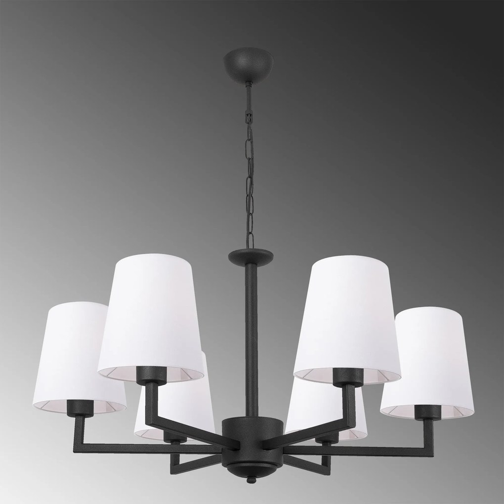 Candeeiro de Teto Profil – Preto/Branco – 80 cm (diâmetro) x 80 cm (al