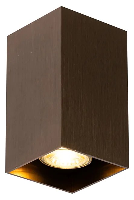 Candeeiro de parede moderno bronze escuro quadrado 2 luzes - Sandy