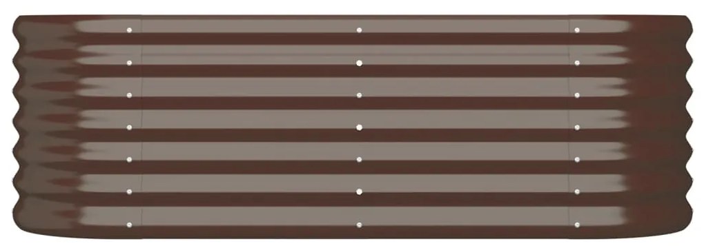 Canteiro elevado jardim 114x40x36cm aço revestido a pó castanho