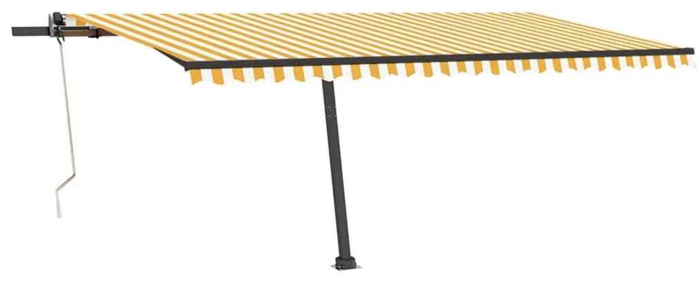 Toldo automático independente 500x350 cm amarelo e branco