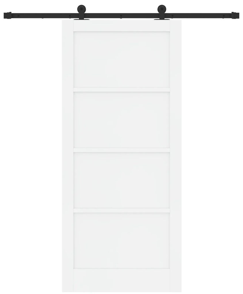 Porta Deslizante vidaXL com Conjunto de Ferragens Brancas 93x211 cm de